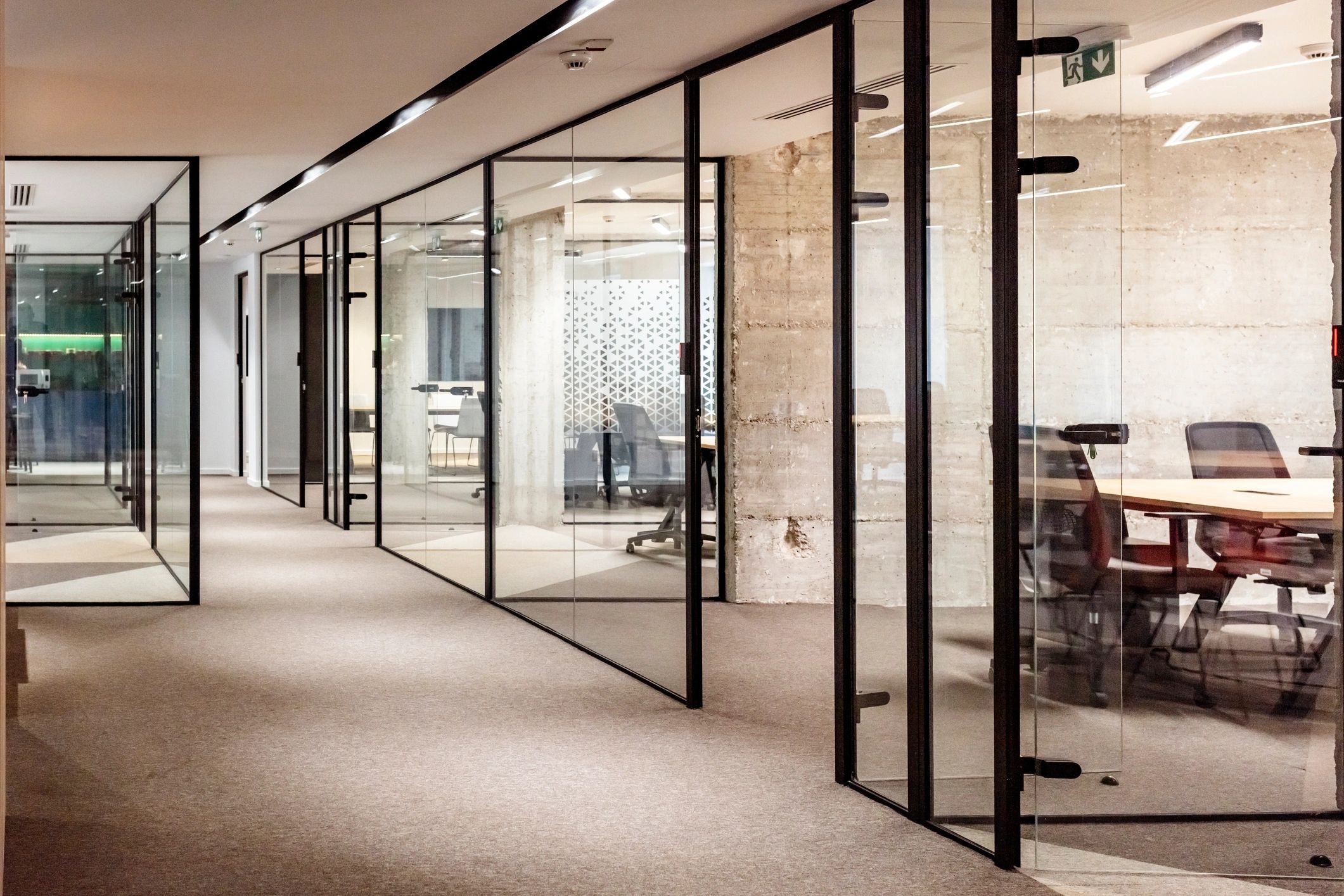 Modern, minimalist office interior